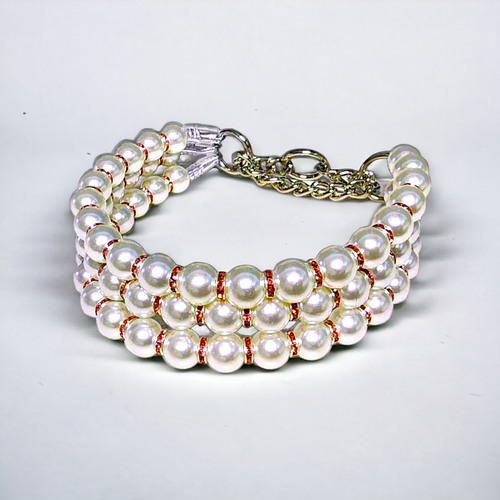 The Dime Piece Pearl Collar - Red