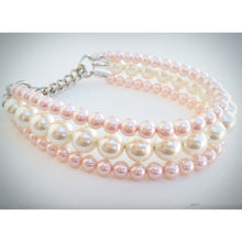 Load image into Gallery viewer, The Via in Ivory and Pink ~ Pearl Dog Collar