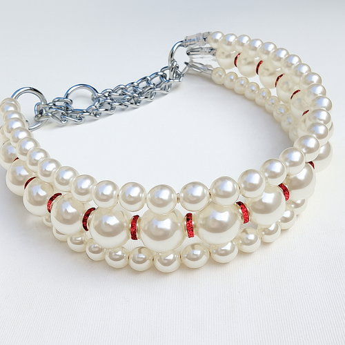 The Dime Piece Via Pearl Collar - Red