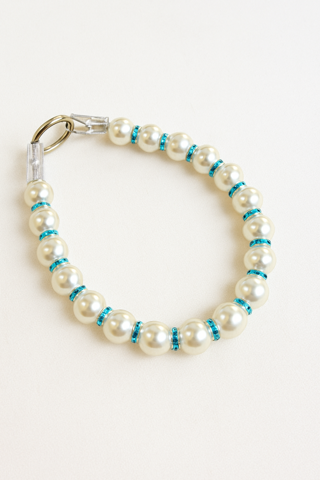 Dime Piece Single Strand Pearl Collar - Blue jewels