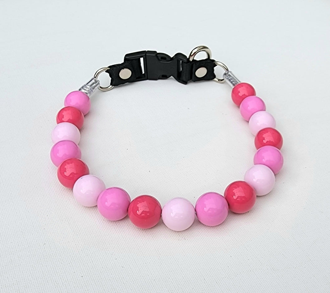Multi pink Acrylic Bead Collar