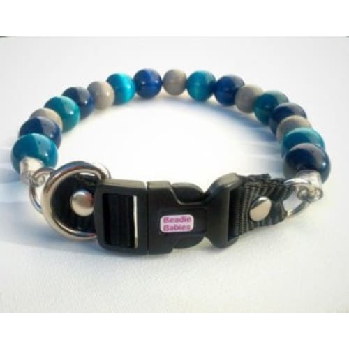 Blue,Turquoise and Grey Bead Collar