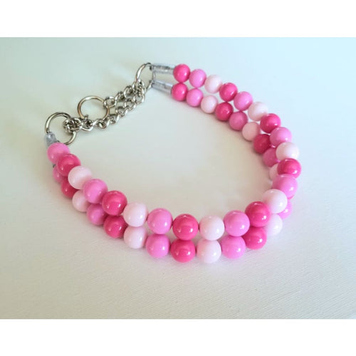 Double Strand Multi Pink Acrylic Bead Collar