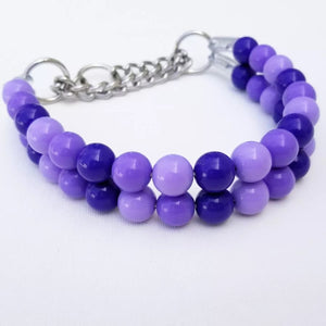 Double Strand Multi Purple Acrylic Bead Collar