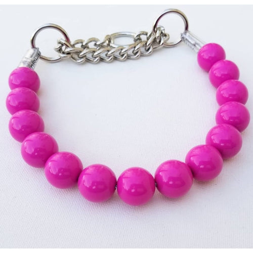 Fuchsia Acrylic Bead Collar