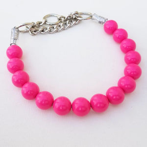 Hot Pink Acrylic Bead Collar