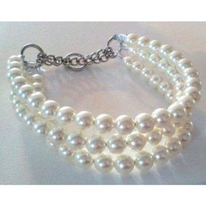 Ivory Triple Strand chunky Pearl Collar - Pet collars