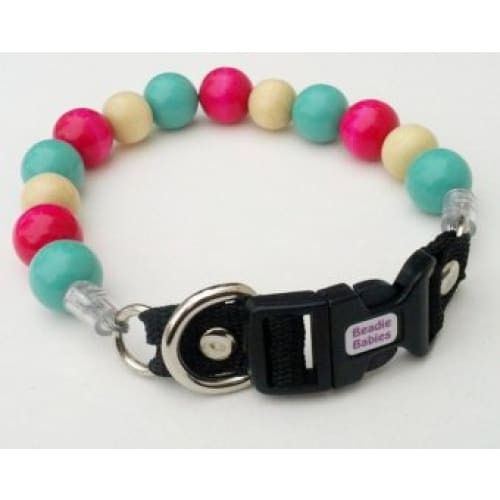 Pink Mint Cream Bead Collar