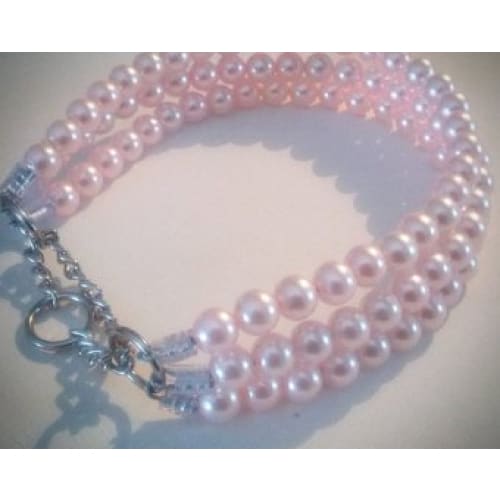Pink Triple Strand chunky Pearl Collar