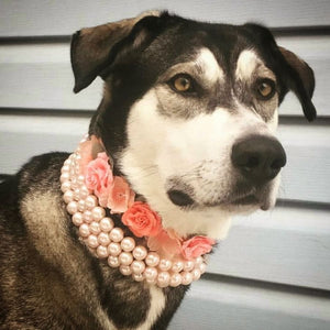 Pink Triple Strand chunky Pearl Collar