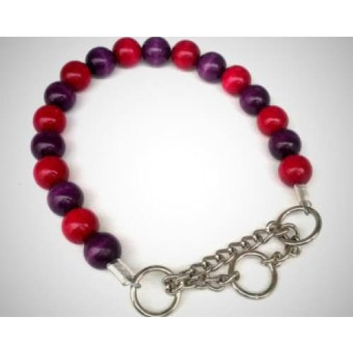 Purple and Magenta Bead Collar - Pet collars