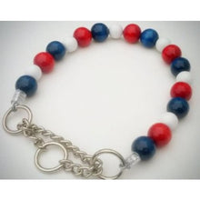 Load image into Gallery viewer, Red White and Blue Bead Collar