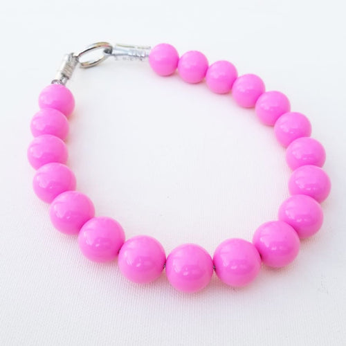 Rosy Pink Acrylic Bead Collar