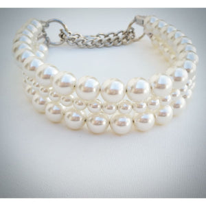 The Beebs in Ivory ~ Pearl Dog Collar