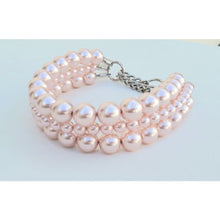 Load image into Gallery viewer, The Beebs in Pink ~ Pearl Dog Collar