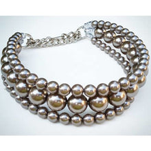 Load image into Gallery viewer, The Via in Charcoal ~ Pearl Dog Collar