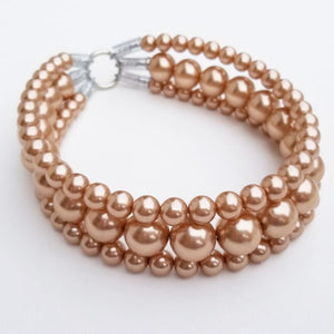 The Via in Gold ~ Pearl Dog Collar