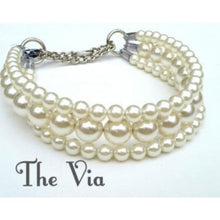 Load image into Gallery viewer, The Via in Ivory ~ Pearl Dog Collar