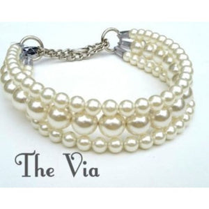 The Via in Ivory ~ Pearl Dog Collar