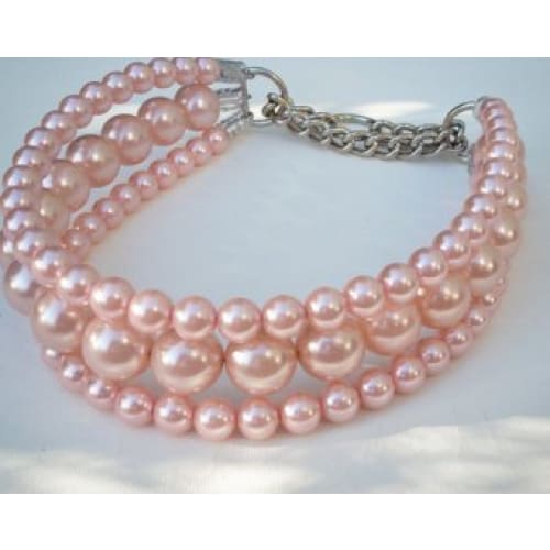 The Via in Pink ~ Pearl Dog Collar