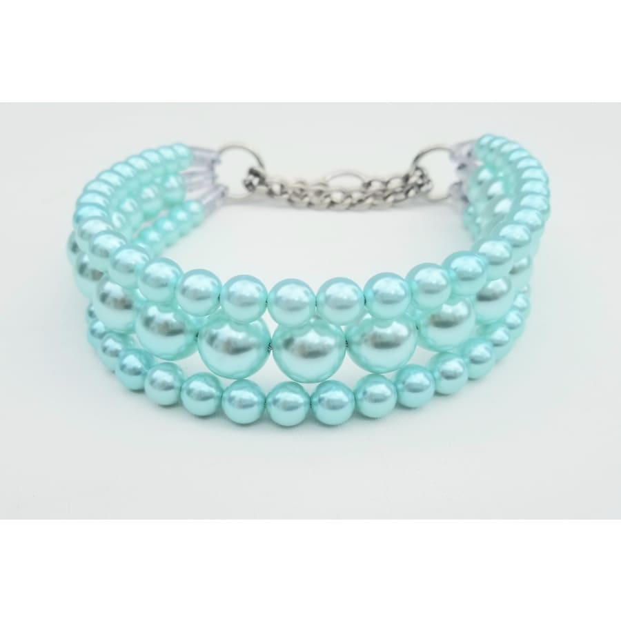 The Via in Turquoise ~ Pearl Dog Collar