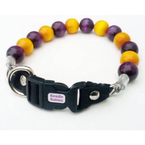 Yellow and Purple Bead Collar